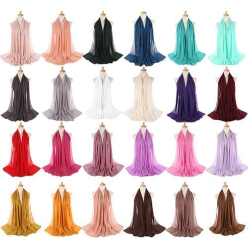 Good Stitching Stitch Plain High Quality Premium Heavy Chiffon Hijab Scarf Malaysian Womens Scarves Hijabs Long Shawl Headscarf