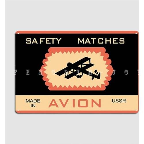 Retro Vintage Ussr Cccp Soviet Russian Safety Matches Metal Sign Wall Cave pub Garage Funny Painting Décor Tin sign Posters