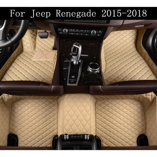Car 3D Luxury Leather Car Floor Mats Fits For Jeep Renegade 2015 2016 2017 2018 EMS Free shipping