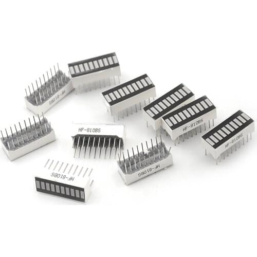 New 10pcs/lot Smart Electronics LED Bar Graph Display Ultra Bright Red 10 Segment Digital Tube Wholesale