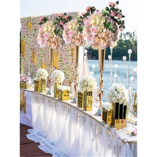 88CM Wrought iron candlestick Home Decoration Wedding Road Fower Guide Wedding Desktop Center Vase Christmas decoration