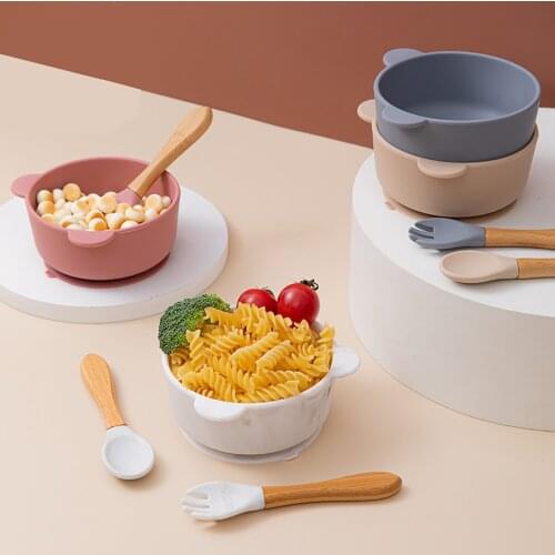 Baby feeding waterproof bowl, silicone feeding baby bowl