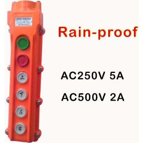 Water-proof hoist crane switch 6 ways ON/OFF/UP/DOWN/LEFT/RIGHT