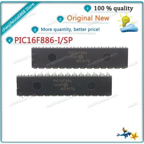 1pcs/lot!PIC16F886-I/SP PIC16F886ISP DIP-28 PIC16F886 16F886 DIP28 Microcontroller NEW ORIGINAL