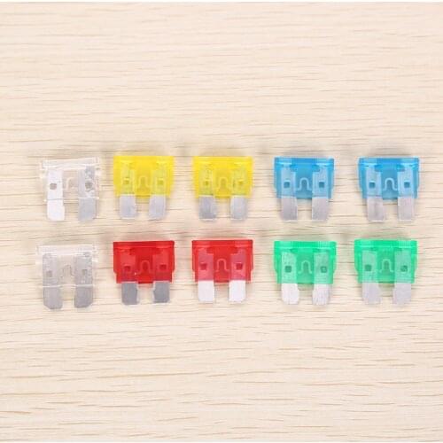 10PCS Car Insurance Insert 10-30A fuse 10-30A Trendy Car Fuse Insurance Pieces Set Durable Zinc Alloy Safety Film