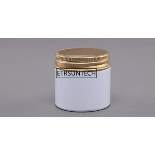 100pcs 60g Empty White PET Cream Bottle Jars Containers 2oz White Cosmetic Packaging with lids F2435