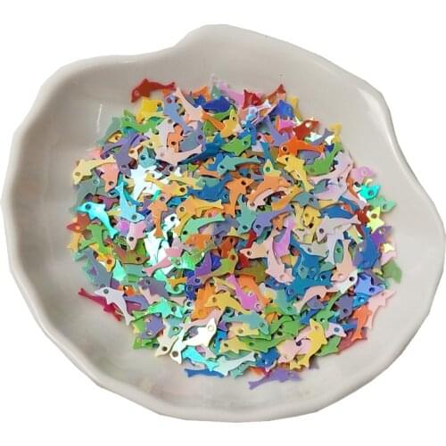 10g 5x12mm Dolphins Shaped Glitter Embellishments Sequins For Crafts Decorations Paillette Scrapbooking Sewing Diy Accessories