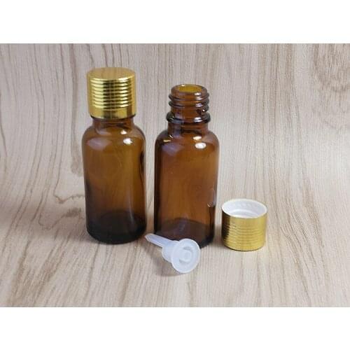10x20ml Mini Amber Glass Essential Oil Bottle Orifice Reducer& cap Brwon Glass Vials Refillable Bottle Wholesale Screw cap