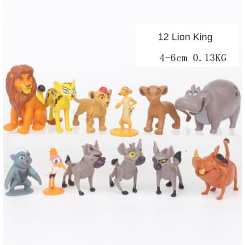 12Pcs/Set The Lion King Simba Mufasa Scar Toy Doll Childrens Birthday Cake Model Decoration