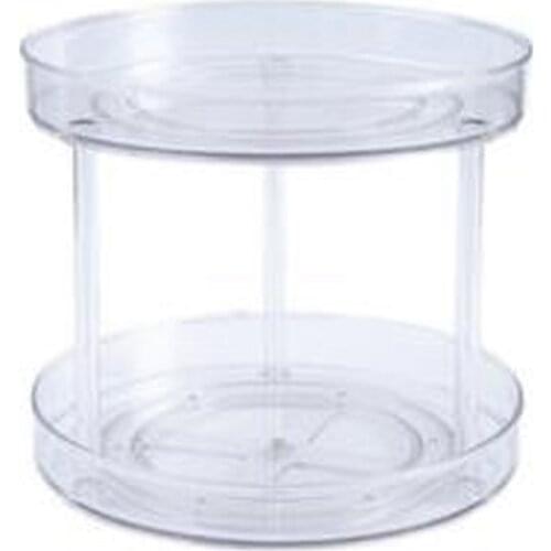 2 Tier Lazy Susan Turntable,Cabinet Organizer for Pantry, Plastic Spice Rack Organizer for Cabinet,9-Inch