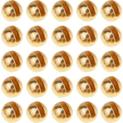 25pcs/lot Fly Tying Beads Slotted Tungsten Fly Fishing Nymph Head Ball Beads 2.0/2.5/3.0/3.5/4.0mm