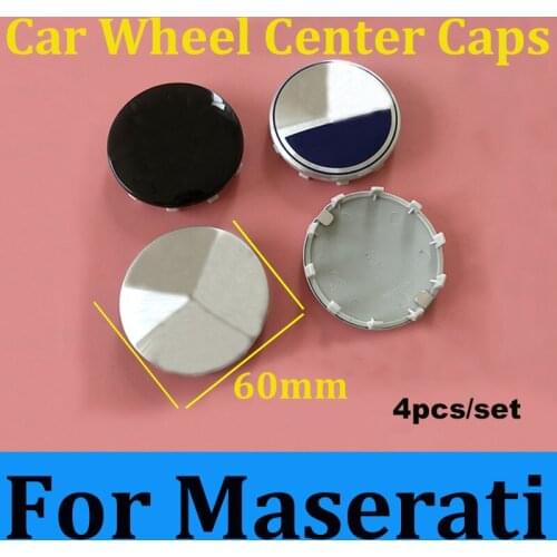 4PCS ABS 60MM Car Emblem Wheel Center Hub Cover Caps For Maserati Granturismo Levante Ghibli Gran GC Cabrio GT Quattroporte