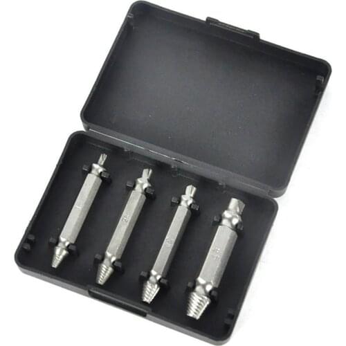 4pcs Damaged Screw Extractor Drill Bit Extractor Drill Set Broken Speed Out Bolt Extractor Bolt Stud Remover Tool
