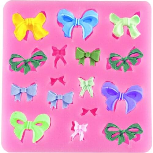 Hair accessories DIY jewelry epoxy silicone rubber mini bow fondant silicone mold chocolate cake decoration mold DIY baking mold