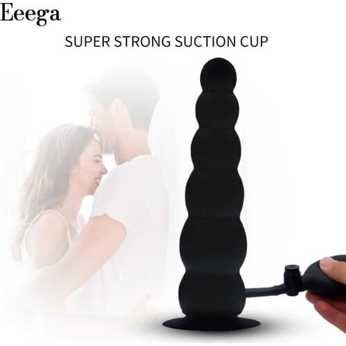 Anal Plug Beads Inflatable Anal Expander Stimulation Butt Plug Dilator Massager Sex Products Sex Toys for Women