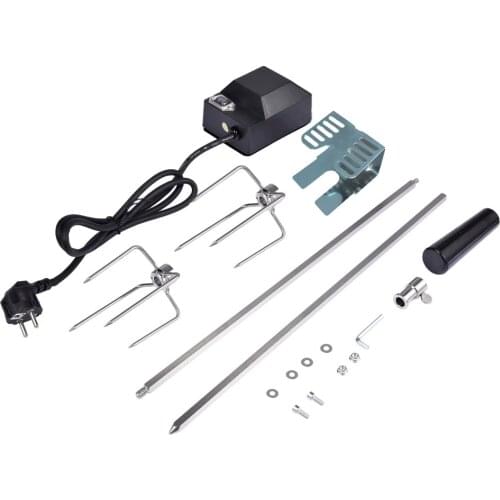 Automatic Rotisserie Kit Stainless Steel BBQ Rotisserie Kit Grill Rotisserie Set For Grilling Hot Dog Chicken Steak #W0