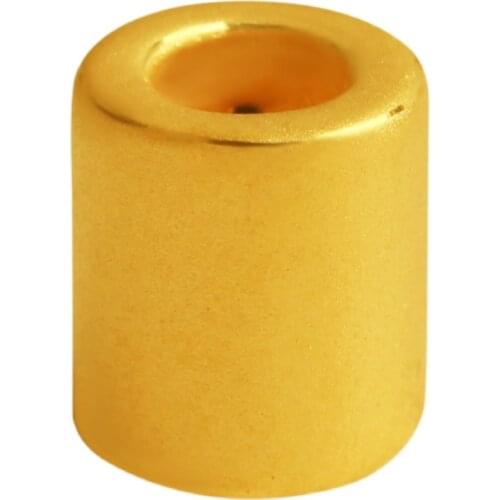 1PCS Pure 3D Hard Gold Bracelet Beads 999 24K Yellow Gold Smooth Cylinder Loose Beads Bracelet