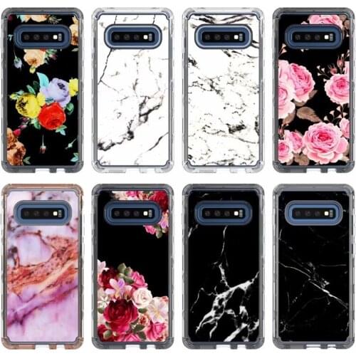 Case For Samsung Galaxy S10 Plus S10E case S10 Plus Full Protection 3 in 1 Armor shock proof Marble Soft case kimTHmall