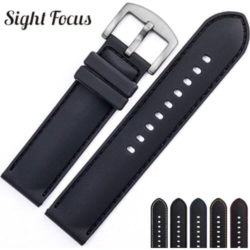 Color Stitched Watch Bands for Tissot Armani Rubber Silicone Watch Strap Wristband Men Belts Replacement Straps Bracelet Montre