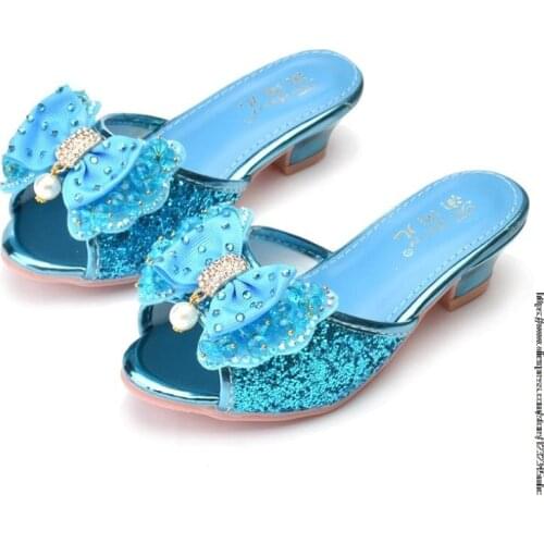 Disney Girls Slippers New Summer Children Fish Mouth Shoes Little Girls Crystal Sandal Frozen elsa Princess Shoes