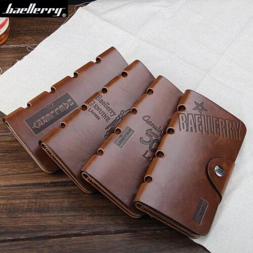 Long Bifold Multi Card Wallet Men Luxury Crazy Horse Leather Wallets Stylish Vintage Purses Man Retro Credit Card Holder Purse