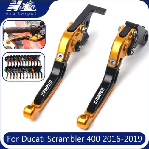 For Ducati Scrambler 400 2016-2019 Motorcycle CNC Aluminum Adjustable Folding Fold Extendable Brake Clutch Levers Accessories