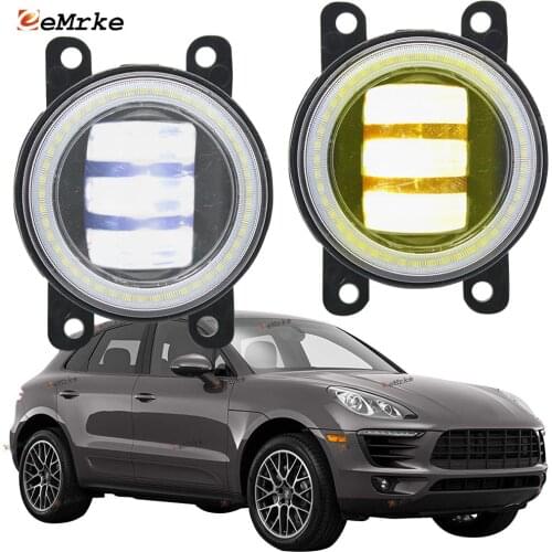 2x Led Angel Eye DRL for Porsche Macan 95B 2015 2016 2017 LED Fog Lights Lamp Lens Daytime Running Light