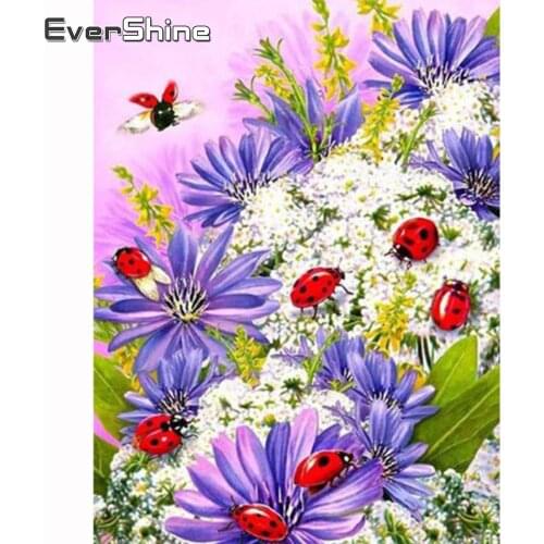 Evershine Diamond Embroidery Flowers Full Square 5D DIY Diamond Painting Cross Stitch Kit Floral Diamond Mosaic Painting Crystal