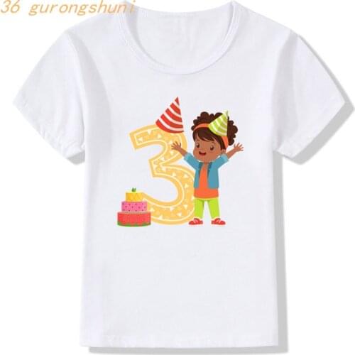 T Shirt Boys T Shirts Happy Birthday Kids Tshirt 5 6 7 3d T Shirt T-shirts Kid Tops for Girls Shirts 2 8 Years Children Clothes