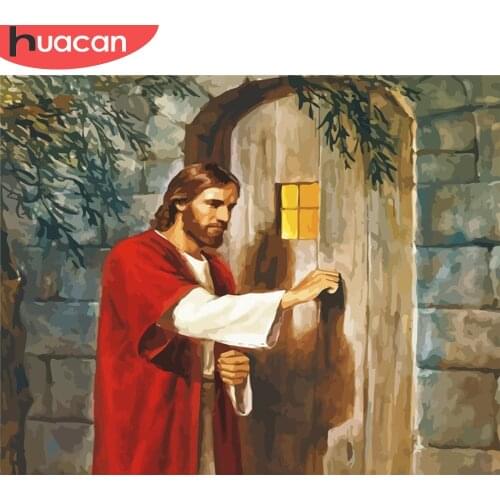 HUACAN Oil Painting By Number Jesus DIY Pictures By Numbers Figure Kits Drawing On Canvas Hand Painted Paintings Gift Home Decor