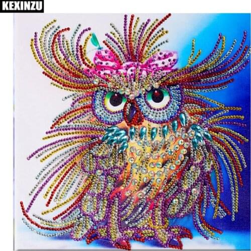 Kexinzu Special Shaped Diamond Painting Owl Handicraft Needlework Cross Stitch 3d Drill Mosaic DIY Diamond Embroidery Animal