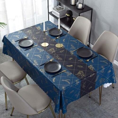 Nordic PVC Leather Oil-Proof Table Cloth Household Coffee Dining Table Desk Decoration Cushion Furniture Dust Cover Manteles
