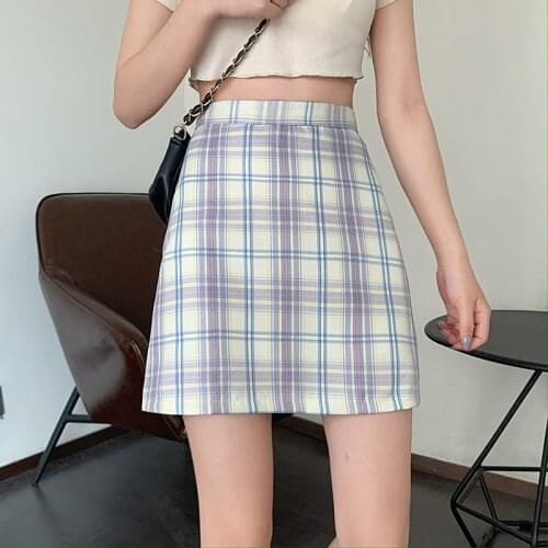 Summer Women Skirts Sexy Cute Kawaii Skirt Harajuku High Waist Plaid Mini Skirt