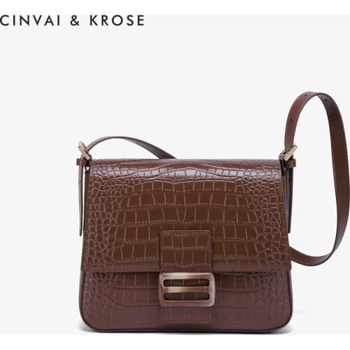 Fashion Small Crossbody Bags for Women Crocodile pattern Leather Shoulder Messenger Bag for Girl Brown Bolsas Ladies Phone Purse