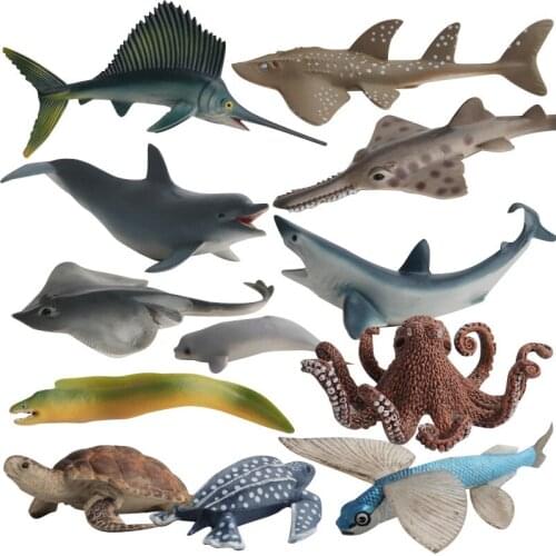 Ocean Marine World Biological Animal Octopu Sresin Toy Collection Model Dolls Figure for Kids Christmas Gift Toys for Children