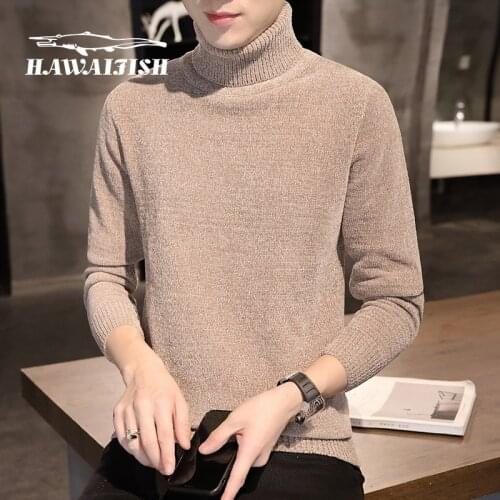 Mens sweaters 2021 winter new mens sweaters and pullovers men high neck Korean slim pullover youth casual knitted sweater