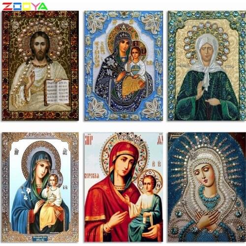 ZOOYA DIY 5D Religion Diamond Painting Full Square Icons Diamond Embroidery Icons Full Layout Set Sale Diamond Mosaic Icons F708
