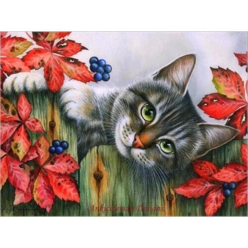 Needlework for embroidery DIY DMC High Quality - Counted Cross Stitch Kits 14 ct Oil painting - Autumn Cat