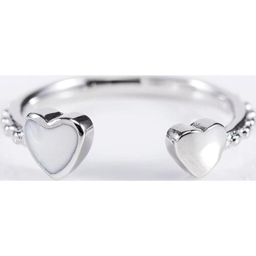 New Fashion Jewelry 925 Silver Crystal Swarovskis simple wild little love opening Ring Fit Women and Women Mothers Day