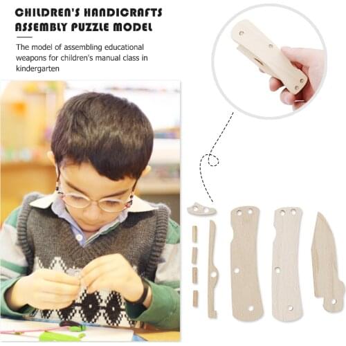 Knife Kindergarten Kids Crafts Puzzle Model Tool Handwork DIY Wooden Assembled for Children Early Learning Supplies