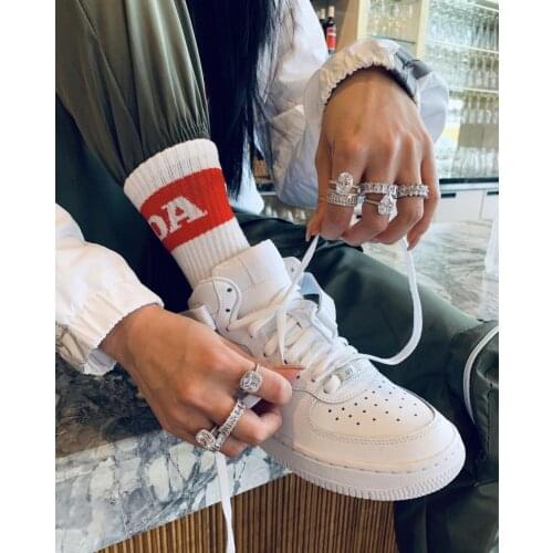 Original 925 Sterling Silver Six style Band rings set Wedding Engagement Cocktail Diamond Rings for Women men fine Jewelry gift