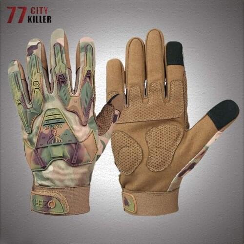 Military Combat Gloves Men Camouflage Full Finger Wear-resistant Riding Mittens Men SWAT Shoot Paintball Airsoft Tactical Gloves