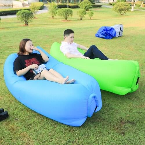 2020 Hot Fast Inflatable Sofa Lazy Bag Sleeping Bag Camping Lazy sofa Portable Air bag Banana Sofa Beach Bed Chair lounger pad