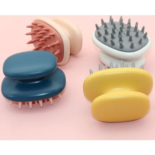 Professional Portable Hand-held Silicone Shampoo And Straightening Brush Household Anti-dandruff Plastic Brushy Massage Comb