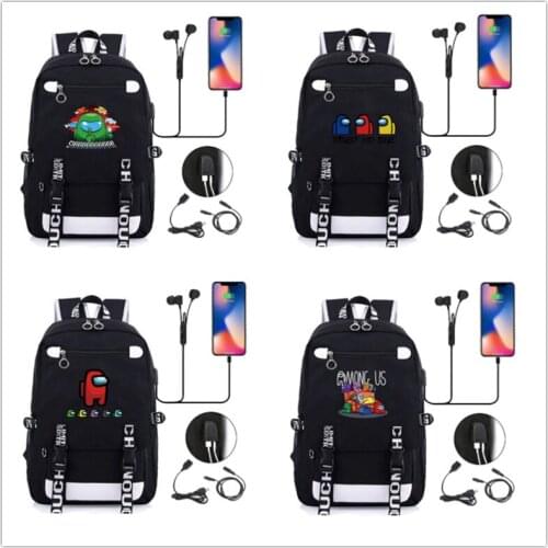 Among of Us Backpacks Women Men Children Climbing Travel USB Charging Bags Hiking Backpack Outdoor Sport School Bag Backpack