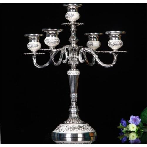 Nordic Metal Alloy Candlestick Retro Gold Candle Holder Luxury Romantic Centre De Table Mariage Bougeoir Home Decor Portavelas