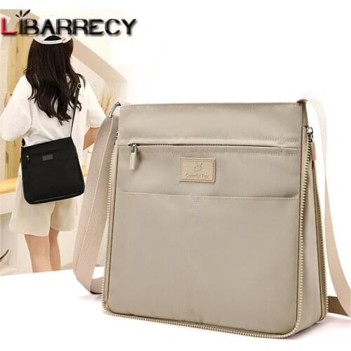 Waterproof Nylon Crossbody Bags for Women Light Solid Color Shoulder Messenger Bags Womens 2021 Small Black Purses and Handbags