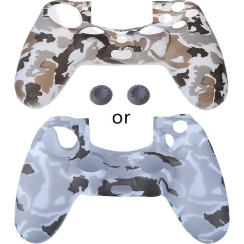 Game Pad Protection Camouflage Guards Grip Cover + 2 Caps For Playstation 4 PS4