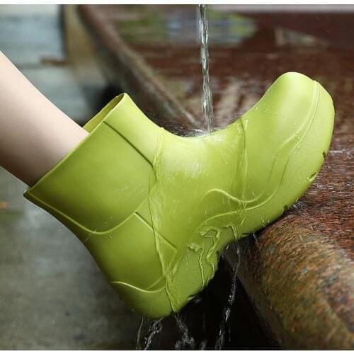 Platform Rubber Shoes Women Waterproof Rain Boots Autumn Female Platform Water Shoes Rainboots Casual Thick Bottom Ankle Boots