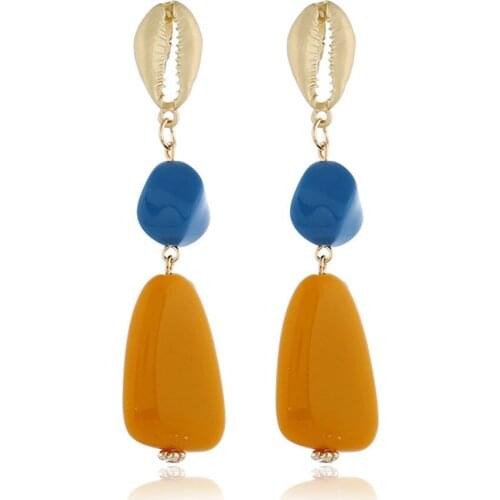 CRLEY New lady Fashion ZA Resin Drop Earring For Women Irregular Wedding Jewelry Summer Boho Elegant Dangle Statement Earrings